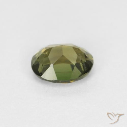 Kornerupine Gemstone in 4.7 x 3.9 mm Size for Sale, Kornerupine Stone in Medium Dark-Green Color