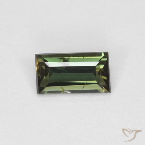 0.27 ct Green Kornerupine Stone, Natural Kornerupine in Baguette Facet Shape for Sale