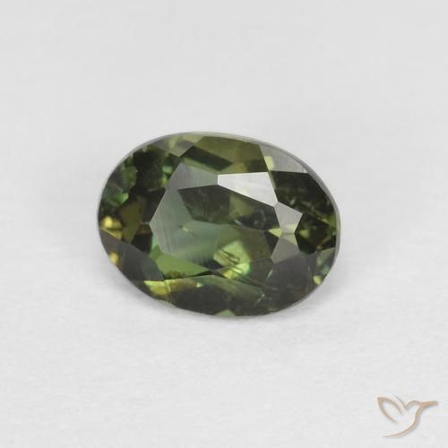 0.42 ct Green Kornerupine Stone, Natural Kornerupine in Oval Facet Shape for Sale