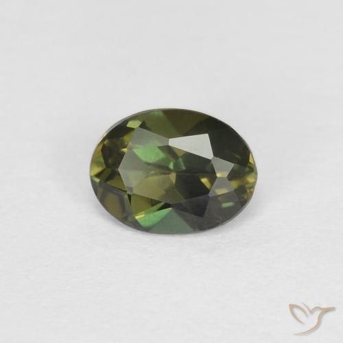 0.29 ct Green Kornerupine Stone, Natural Kornerupine in Oval Facet Shape for Sale