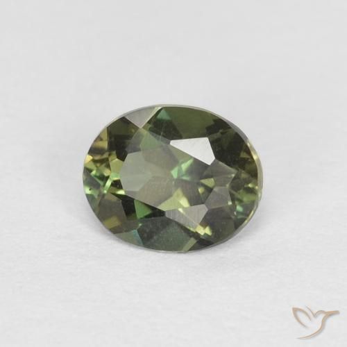 0.38 ct Green Kornerupine Stone, Natural Kornerupine in Oval Facet Shape for Sale