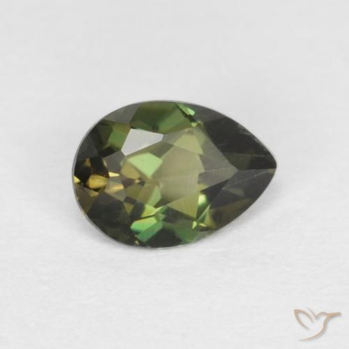 0.40 ct Green Kornerupine Stone, Natural Kornerupine in Pear Facet Shape for Sale