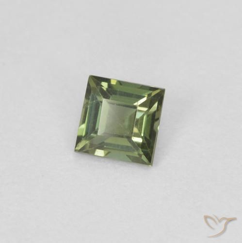 0.20 ct Green Kornerupine Stone, Natural Kornerupine in Square Facet Shape for Sale