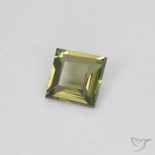 0.20 ct Green Kornerupine Stone, Natural Kornerupine in Square Facet Shape for Sale