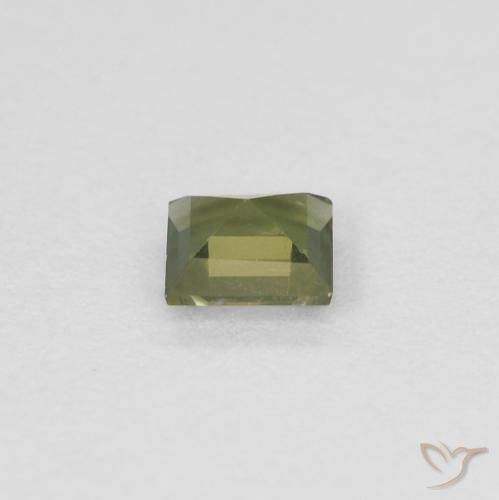 Kornerupine Gemstone in 3.4 x 3.4 mm Size for Sale, Kornerupine Stone in Warm Forest Green Color