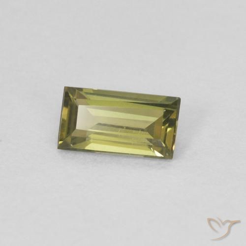 0.27 ct Green Kornerupine Stone, Natural Kornerupine in Baguette Facet Shape for Sale