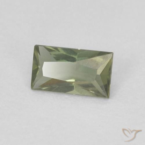 0.20 ct Green Kornerupine Stone, Natural Kornerupine in Baguette / Scissor Cut Shape for Sale