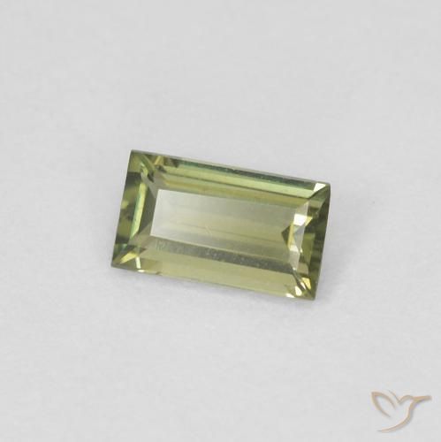 0.25 ct Green Kornerupine Stone, Natural Kornerupine in Baguette Facet Shape for Sale