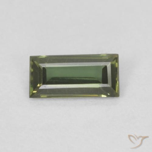 0.27ct Natural Dark Green Kornerupine, Baguette, VVS-VS