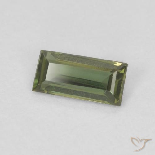 0.27 ct Green Kornerupine Stone, Natural Kornerupine in Baguette Facet Shape for Sale