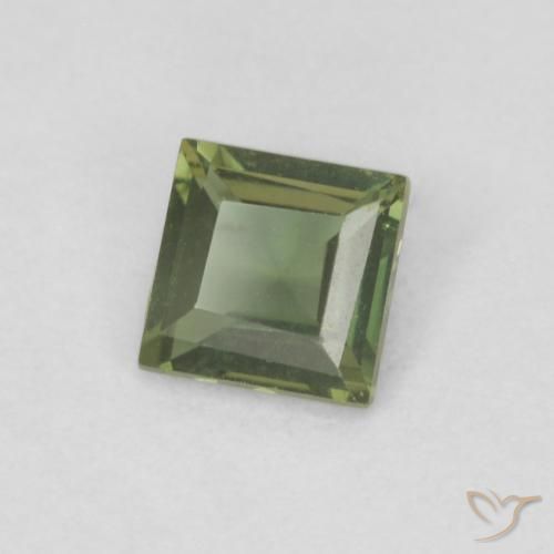 0.23 ct Green Kornerupine Stone, Natural Kornerupine in Square Facet Shape for Sale