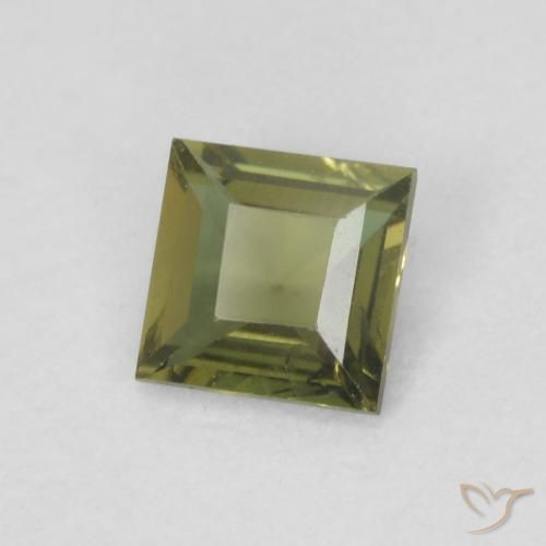 0.27 ct Green Kornerupine Stone, Natural Kornerupine in Square Facet Shape for Sale