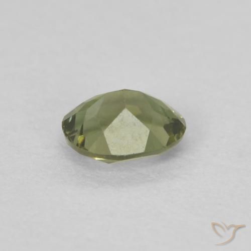 Kornerupine Gemstone in 4.3 x 3.4 mm Size for Sale, Kornerupine Stone in Warm Forest Green Color