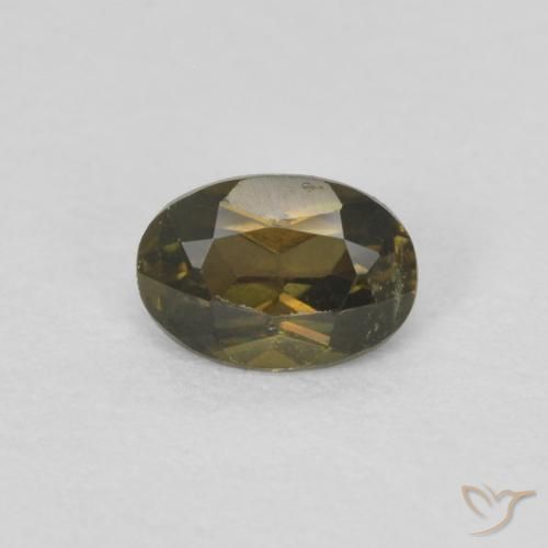 Cornerupina Ovale sfaccettato da 0,31 ct dallo Sri Lanka, dimensione 4,8 x 3,4mm, purezza VVS-VS, pietra preziosa naturale non trattati, Cornerupina 1pc in colore Verde marroncino, durezza Mohs di 6,5 - 7 adatto per gioielli da indossare ogni giorno, Photo A
