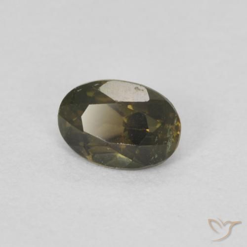0.31 ct Green Kornerupine Stone, Natural Kornerupine in Oval Facet Shape for Sale
