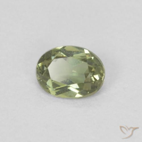 0.22 ct Green Kornerupine Stone, Natural Kornerupine in Oval Facet Shape for Sale