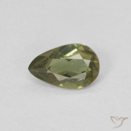 0.24ct Natural Deep Green Kornerupine, Pear Shape, VVS-VS