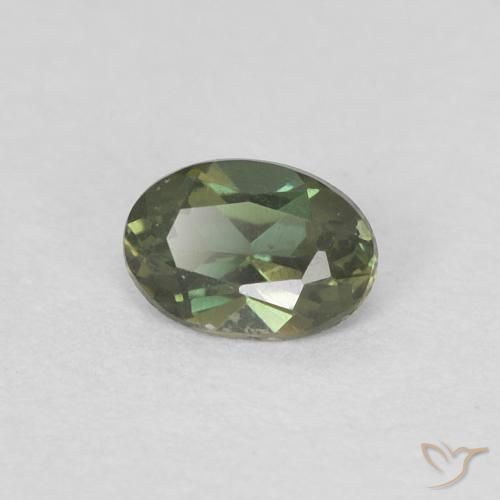 0.17 ct Green Kornerupine Stone, Natural Kornerupine in Oval Facet Shape for Sale