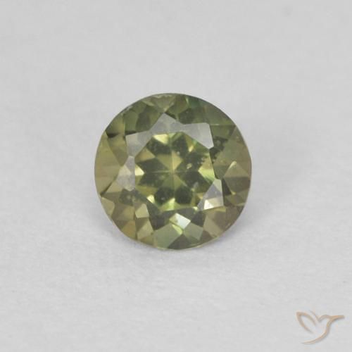 0.21 ct Green Kornerupine Gemstone, Kornerupine Gem in Round Facet Shape for Sale.