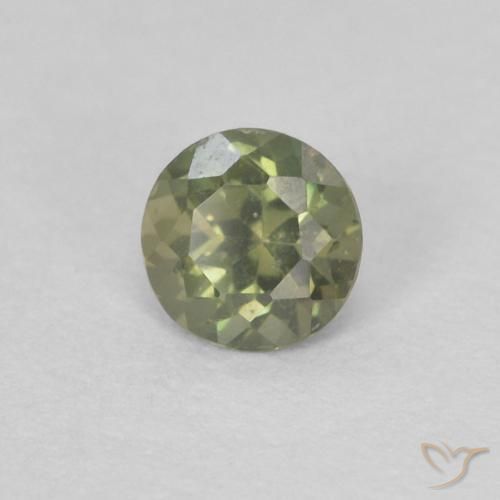 0.21 ct Green Kornerupine Stone, Natural Kornerupine in Round Facet Shape for Sale