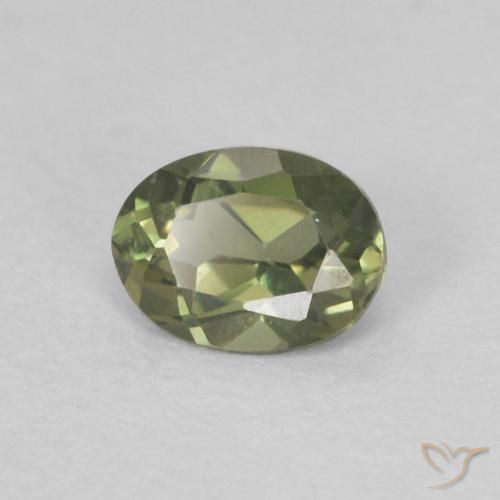 0.24 ct Green Kornerupine Stone, Natural Kornerupine in Oval Facet Shape for Sale