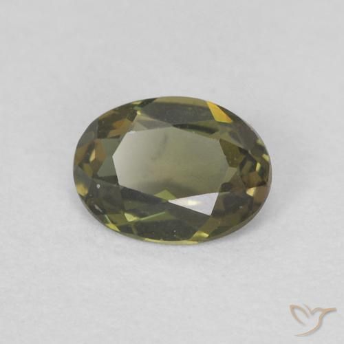 0.25 ct Green Kornerupine Stone, Natural Kornerupine in Oval Facet Shape for Sale