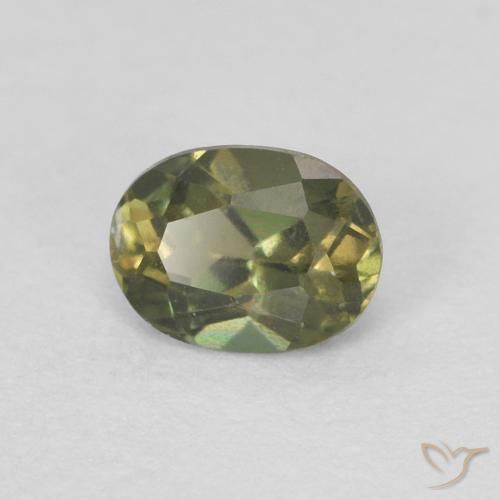 0.27 ct Green Kornerupine Stone, Natural Kornerupine in Oval Facet Shape for Sale