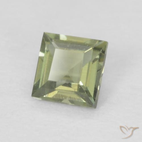0.15 ct Green Kornerupine Stone, Natural Kornerupine in Square Facet Shape for Sale