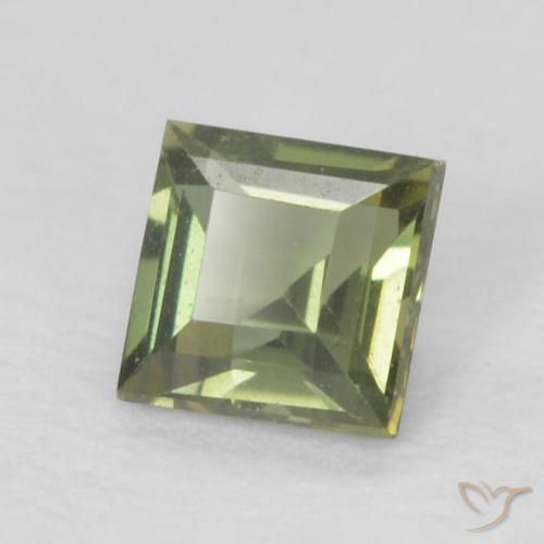 0.20 ct Green Kornerupine Stone, Natural Kornerupine in Square Facet Shape for Sale