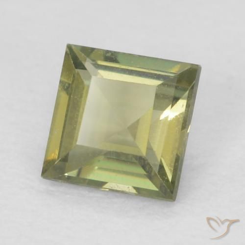0.23 ct Green Kornerupine Stone, Natural Kornerupine in Square Facet Shape for Sale