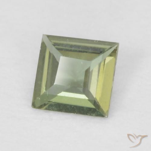 0.13 ct Green Kornerupine Stone, Natural Kornerupine in Square Facet Shape for Sale