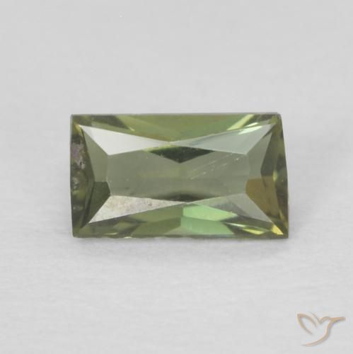 0.25ct Natural Medium Dark-Green Kornerupine, Baguette, VVS