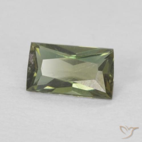 0.25 ct Green Kornerupine Stone, Natural Kornerupine in Baguette / Scissor Cut Shape for Sale