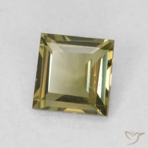 0.32 ct Green Kornerupine Stone, Natural Kornerupine in Square Facet Shape for Sale