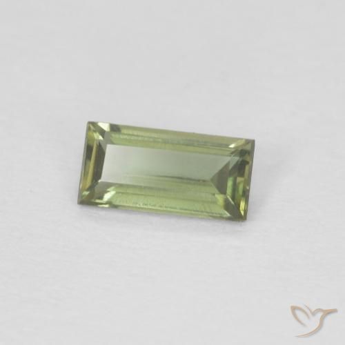0.24 ct Green Kornerupine Stone, Natural Kornerupine in Baguette Facet Shape for Sale