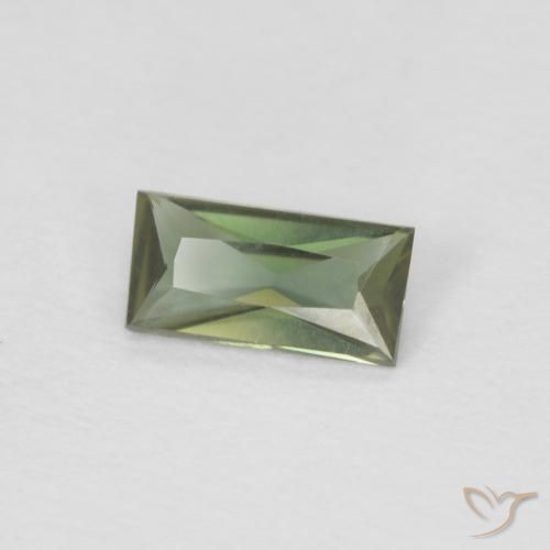 0.25 ct Green Kornerupine Stone, Natural Kornerupine in Baguette / Scissor Cut Shape for Sale