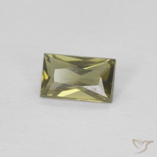 0.32 ct Green Kornerupine Stone, Natural Kornerupine in Baguette / Scissor Cut Shape for Sale