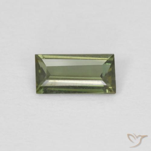 0.25ct Natural Medium Green Kornerupine, Baguette, VVS