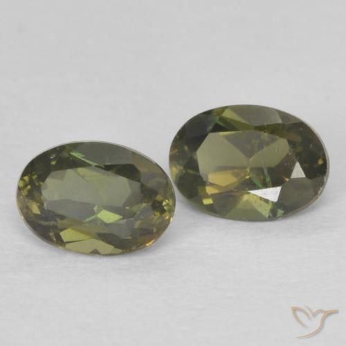 0.50 ctw Green Kornerupine Stones, Natural Kornerupine in Oval Facet Shape for Sale