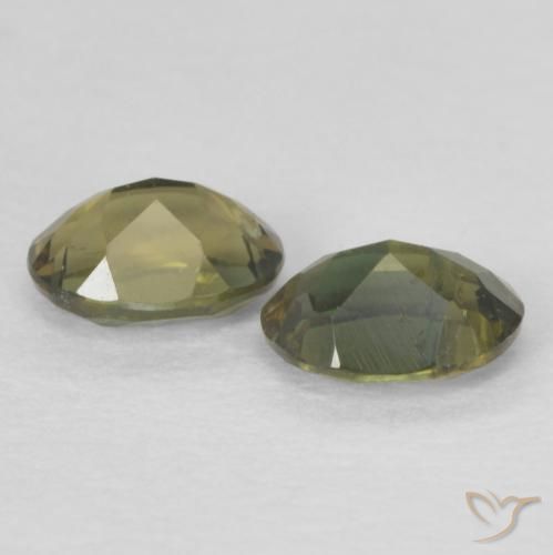 Kornerupine Gemstones in 4.5 x 3.3 mm Size for Sale, Kornerupine Stones in Brownish Green Color