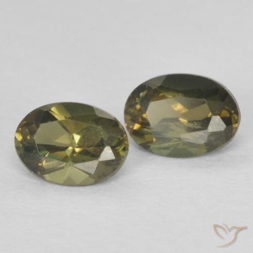 0.47 ctw Green Kornerupine Stones, Natural Kornerupine in Oval Facet Shape for Sale
