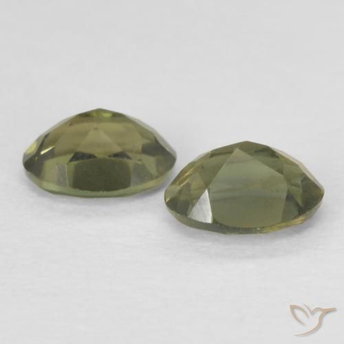 Kornerupine Gemstones in 4.5 x 3.2 mm Size for Sale, Kornerupine Stones in Earthy Green Color