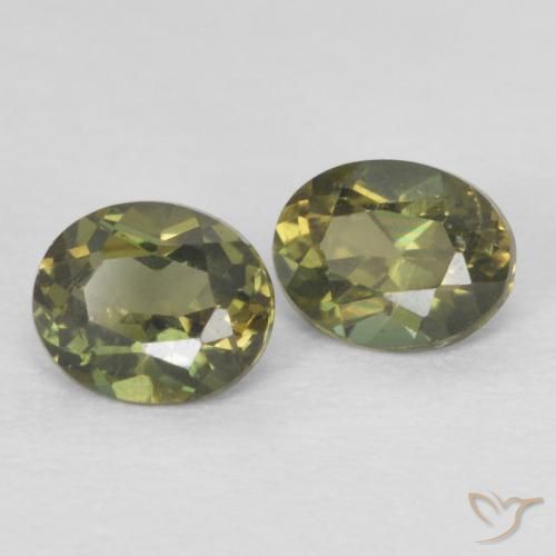 0.50 ctw Green Kornerupine Stones, Natural Kornerupine in Oval Facet Shape for Sale