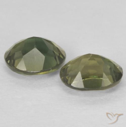 Kornerupine Gemstones in 4.2 x 3.3 mm Size for Sale, Kornerupine Stones in Yellowish Green Color