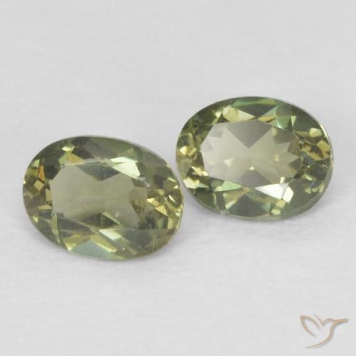0.32 ctw Green Kornerupine Stones, Natural Kornerupine in Oval Facet Shape for Sale