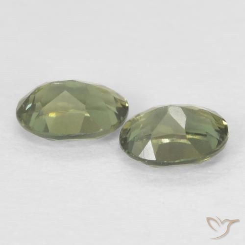 Kornerupine Gemstones in 3.9 x 2.9 mm Size for Sale, Kornerupine Stones in Warm Green Color
