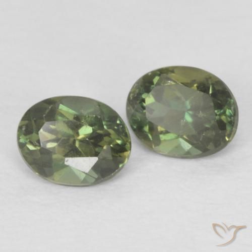 0.36 ctw Green Kornerupine Stones, Natural Kornerupine in Oval Facet Shape for Sale
