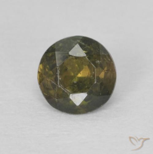 0.21ct Natural Earthy Green Kornerupine, Round, VS