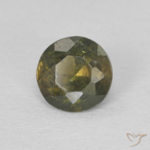 0.21 ct Green Kornerupine Stone, Natural Kornerupine in Round Facet Shape for Sale