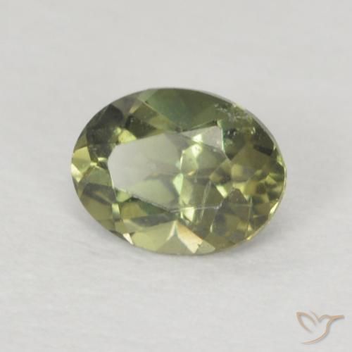 0.25 ct Green Kornerupine Stone, Natural Kornerupine in Oval Facet Shape for Sale